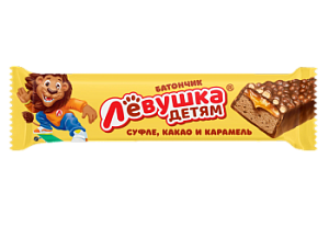 Батончик Левушка детям конфеты глазированные с суфле и карамелью